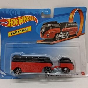 Hot Wheels Red & Black Custom Volkswagen Hauler Toy